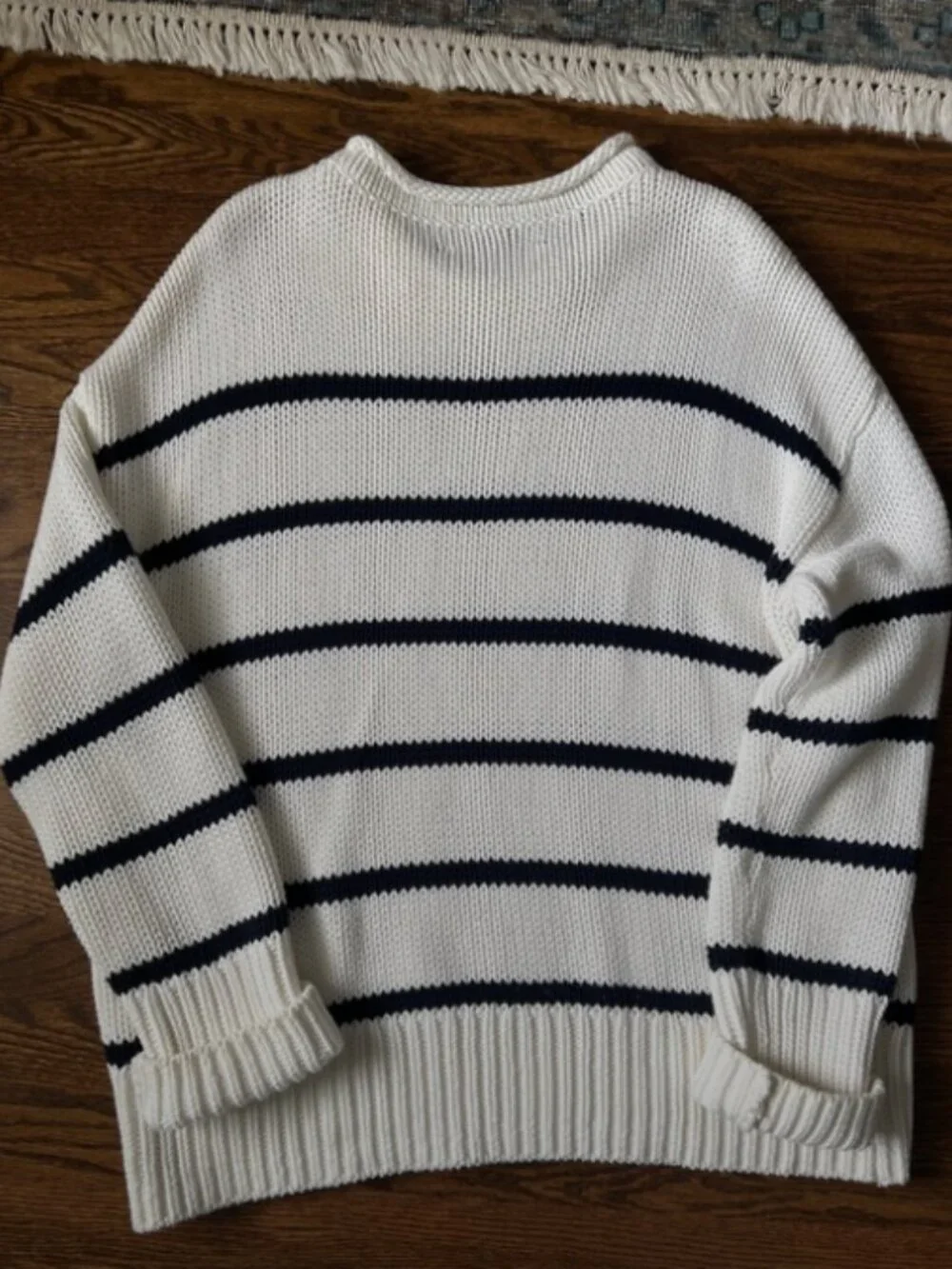 La Ligne Marina Sweater White/Navy Size M - Picture 3 of 4
